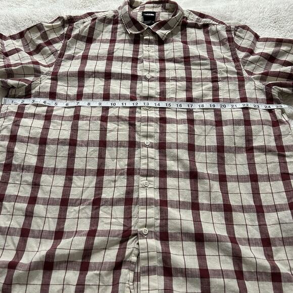 The North Face Men’s Red Plaid Short Sleeve Button Down Pockets Cotton Sz 2XL - Picture 4 of 8